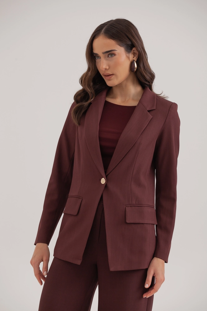 9037950 - Blazer Alfaiataria Cinto Fivela Grande AMEIXA - Imagem 2