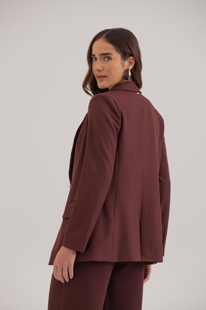 9037950 - Blazer Alfaiataria Cinto Fivela Grande AMEIXA