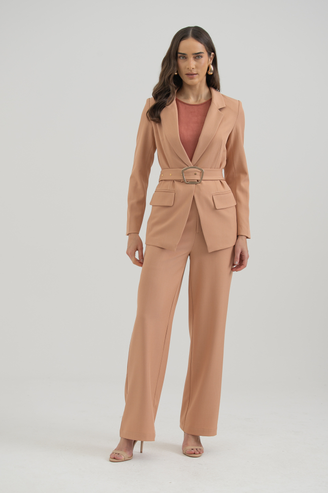 9037950 - Blazer Alfaiataria Cinto Fivela Grande SALMÃO 9037950 - Blazer Alfaiataria Cinto Fivela Grande SALMÃO