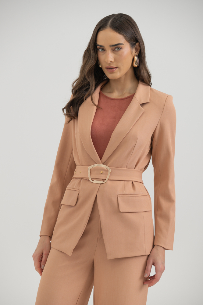 9037950 - Blazer Alfaiataria Cinto Fivela Grande SALMÃO 9037950 - Blazer Alfaiataria Cinto Fivela Grande SALMÃO