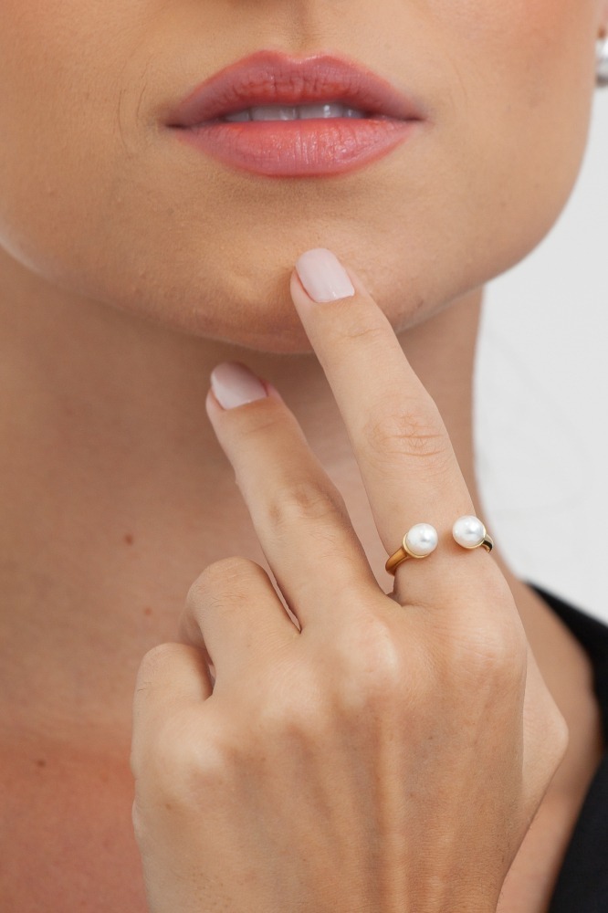 9037963 - Anel Duas Pérolas DOURADO 9037963 - Anel Duas Pérolas DOURADO