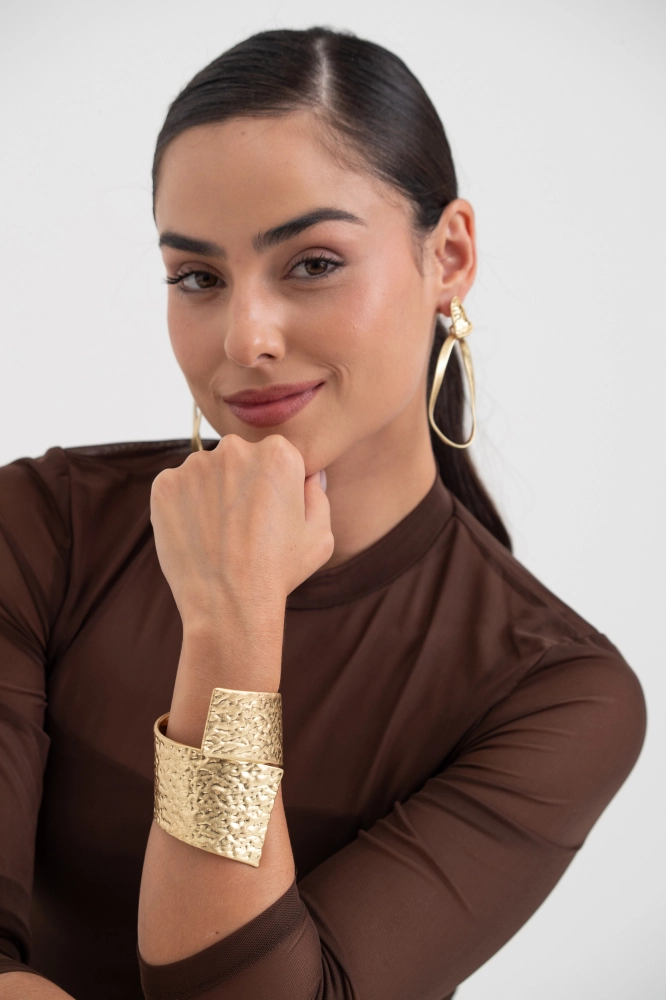 9037987 - Bracelete Texturizado Retorcido DOURADO - Imagem 2