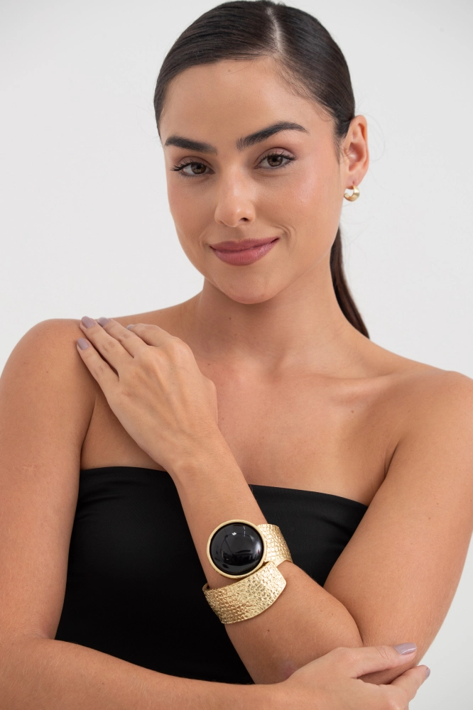 9037991 - Bracelete Texturizado Resinado DOURADO 9037991 - Bracelete Texturizado Resinado DOURADO - Imagem 2
