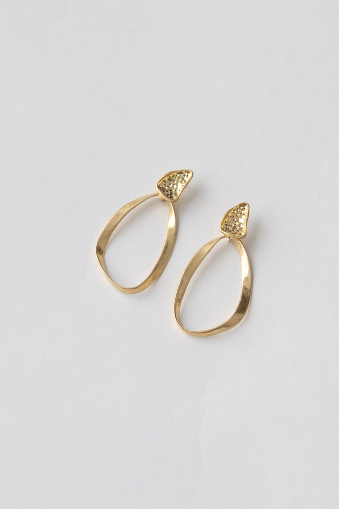 9038013 - Brinco Argola Orgânica Com Textura DOURADO 9038013 - Brinco Argola Orgânica Com Textura DOURADO - Imagem 1