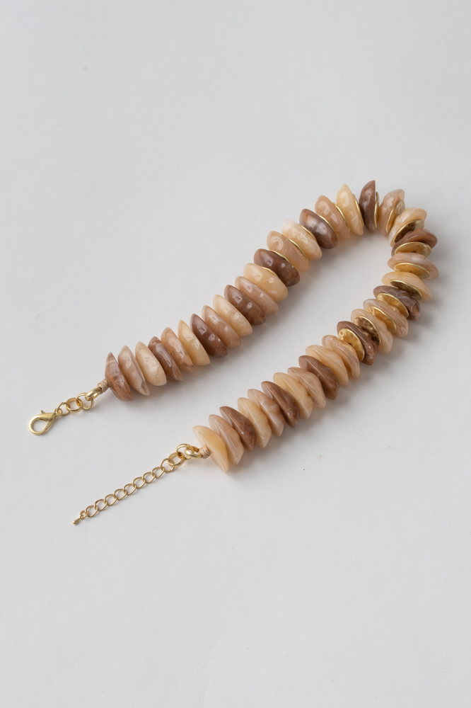 9038019 - Colar Pedras Resinadas Com Argolas BEGE 9038019 - Colar Pedras Resinadas Com Argolas BEGE