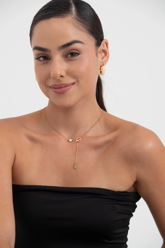 9038049 - Colar Gravata Com Detalhe Coração E Plaquinha DOURADO 9038049 - Colar Gravata Com Detalhe Coração E Plaquinha DOURADO - Imagem 2