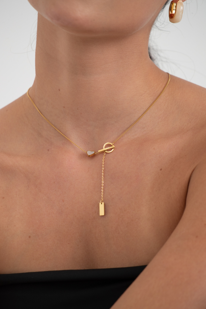 9038049 - Colar Gravata Com Detalhe Coração E Plaquinha DOURADO 9038049 - Colar Gravata Com Detalhe Coração E Plaquinha DOURADO