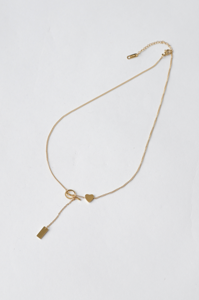 9038049 - Colar Gravata Com Detalhe Coração E Plaquinha DOURADO 9038049 - Colar Gravata Com Detalhe Coração E Plaquinha DOURADO