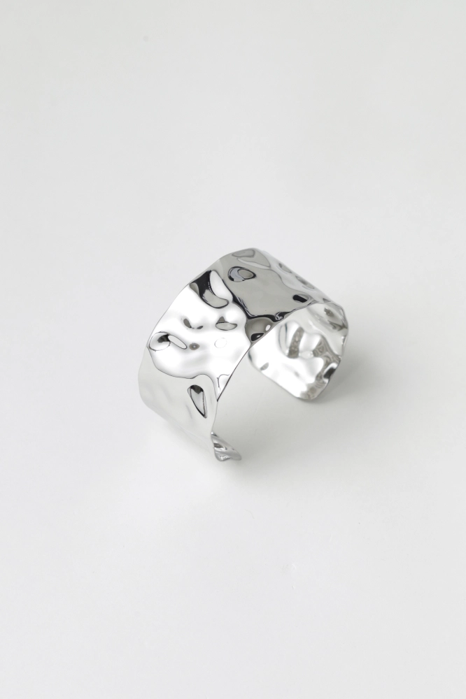 9038066 - Bracelete Largo Com Textura Amassadinha PRATA 9038066 - Bracelete Largo Com Textura Amassadinha PRATA - Imagem 1