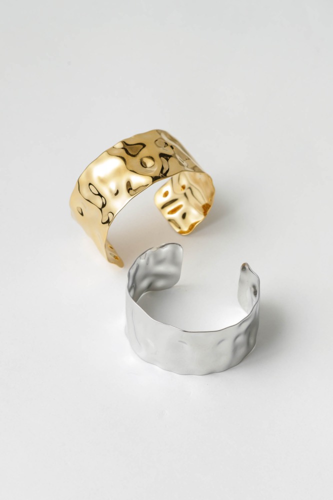 9038066 - Bracelete Largo Com Textura Amassadinha PRATA 9038066 - Bracelete Largo Com Textura Amassadinha PRATA