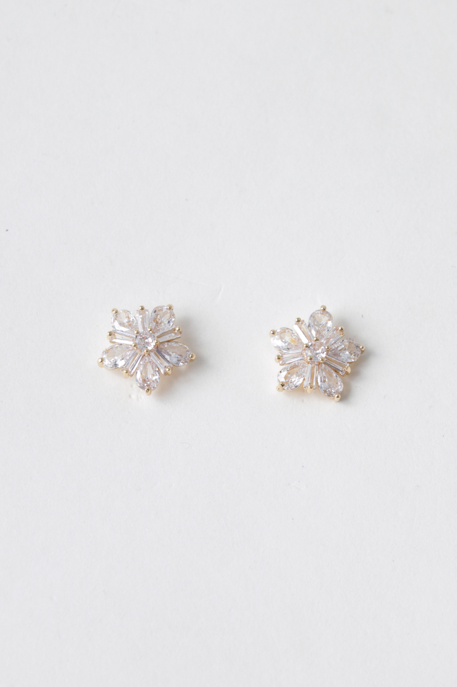 9038073 - Brinco Flor Pequeno com Strass DOURADO 9038073 - Brinco Flor Pequeno com Strass DOURADO
