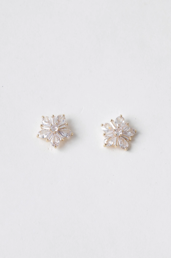 9038073 - Brinco Flor Pequeno com Strass DOURADO 9038073 - Brinco Flor Pequeno com Strass DOURADO - Imagem 1