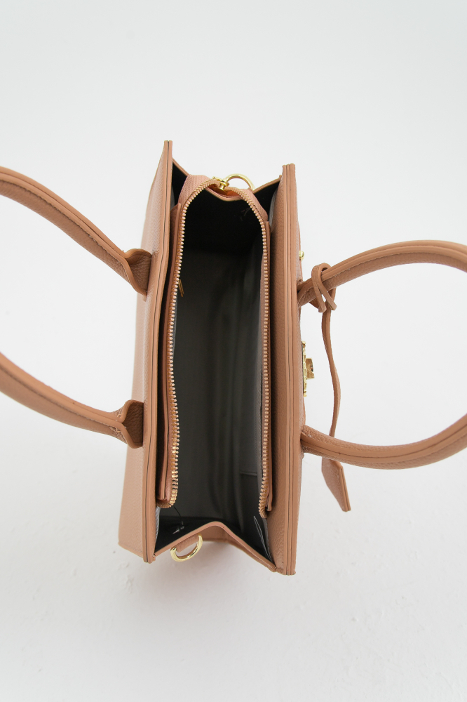 9038093 - Bolsa Satchel Estruturada Clássica BEGE 9038093 - Bolsa Satchel Estruturada Clássica BEGE