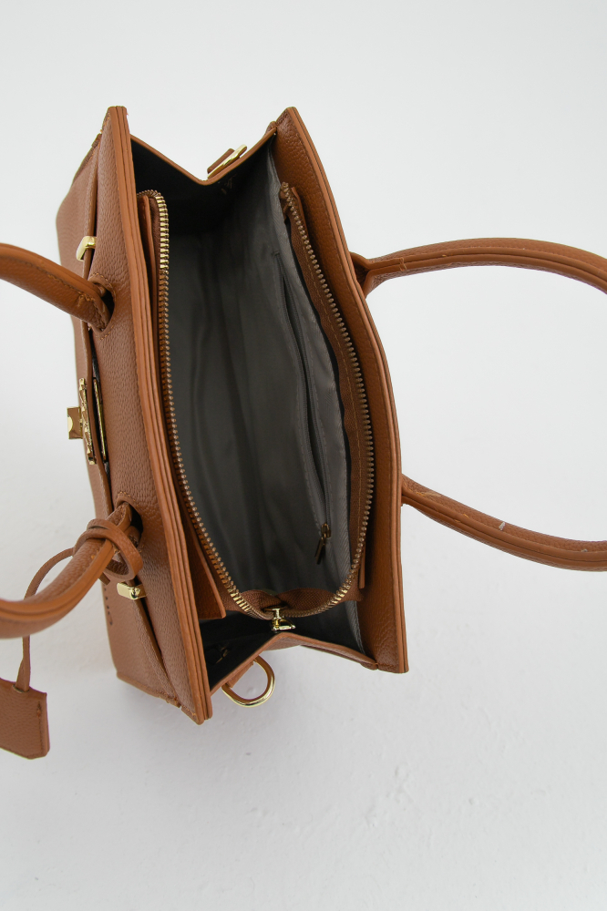 9038093 - Bolsa Satchel Estruturada Clássica CARAMELO 9038093 - Bolsa Satchel Estruturada Clássica CARAMELO