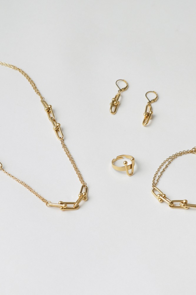 9038169 - Conjunto 4 Peças Corrente Diferenciada DOURADO