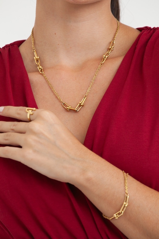 9038169 - Conjunto 4 Peças Corrente Diferenciada DOURADO