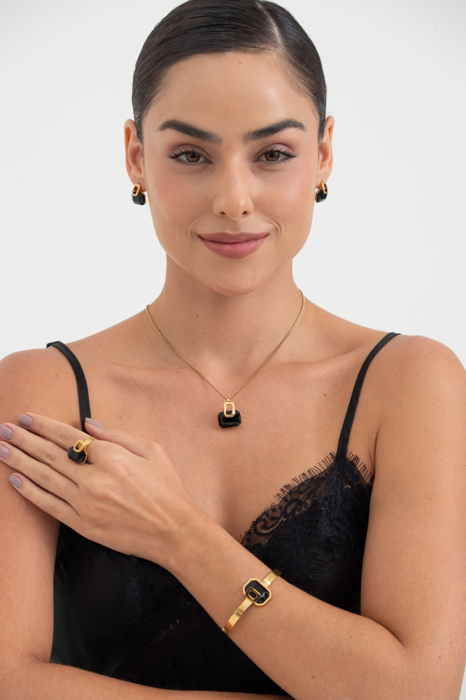 9038170 - Conjunto 4 Peças Chaton Com Quadrado PRETO 9038170 - Conjunto 4 Peças Chaton Com Quadrado PRETO