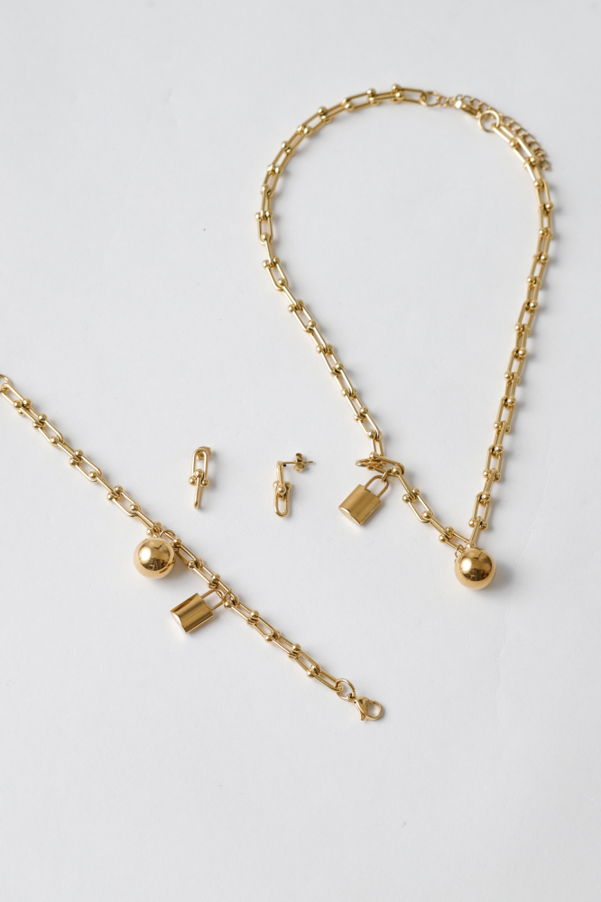 9038171 - Conjunto 3 Peças Cadeado DOURADO 9038171 - Conjunto 3 Peças Cadeado DOURADO