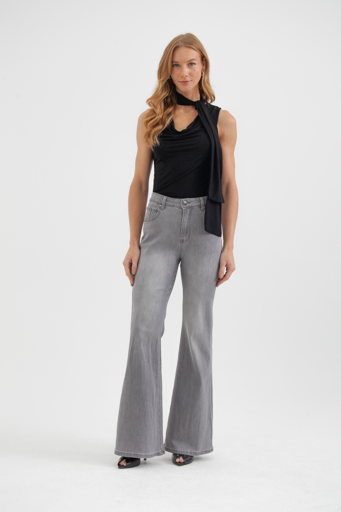 9038188 - Calça Jeans Cinza Flare CINZA