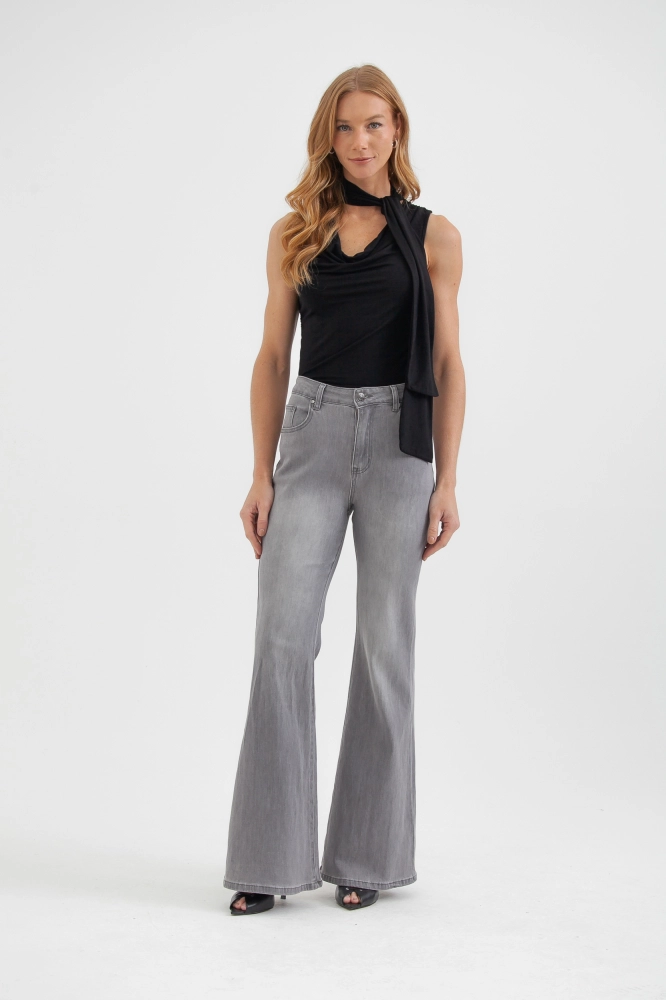 9038188 - Calça Jeans Cinza Flare CINZA - Imagem 1