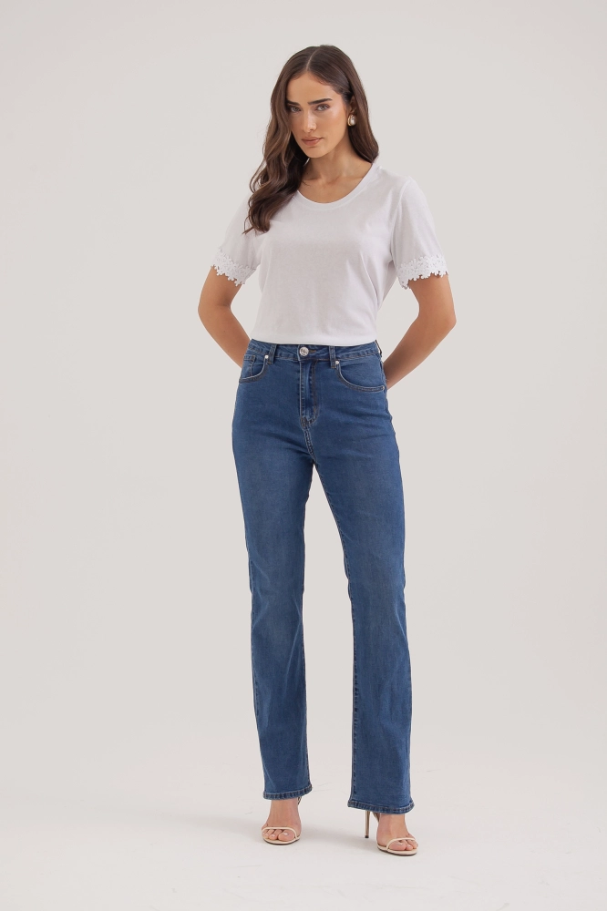 9038189 - Calça Jeans Reta Azul Médio JEANS - Imagem 1