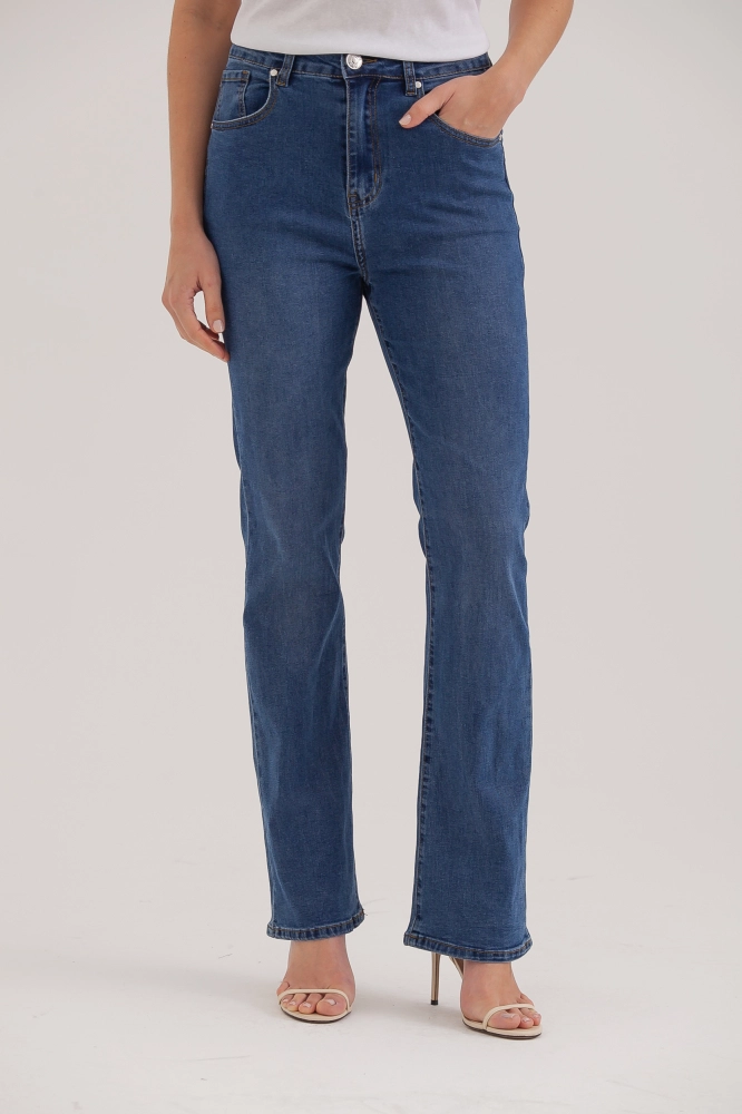 9038189 - Calça Jeans Reta Azul Médio JEANS - Imagem 2