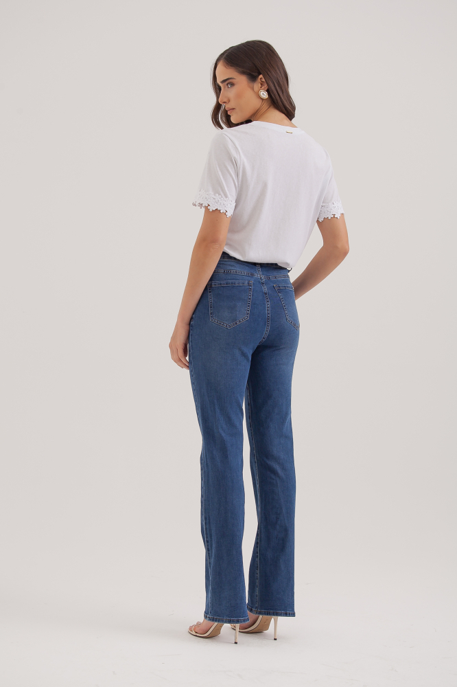9038189 - Calça Jeans Reta Azul Médio JEANS 9038189 - Calça Jeans Reta Azul Médio JEANS