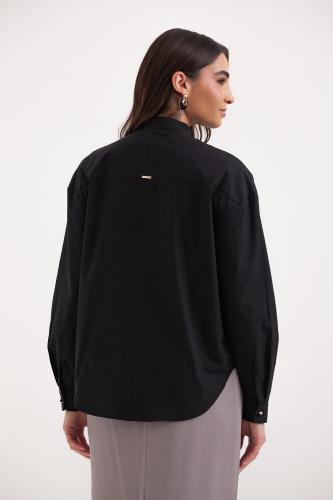 9038203 - Camisa Manga Longa Pala Com Dobras PRETO 9038203 - Camisa Manga Longa Pala Com Dobras PRETO