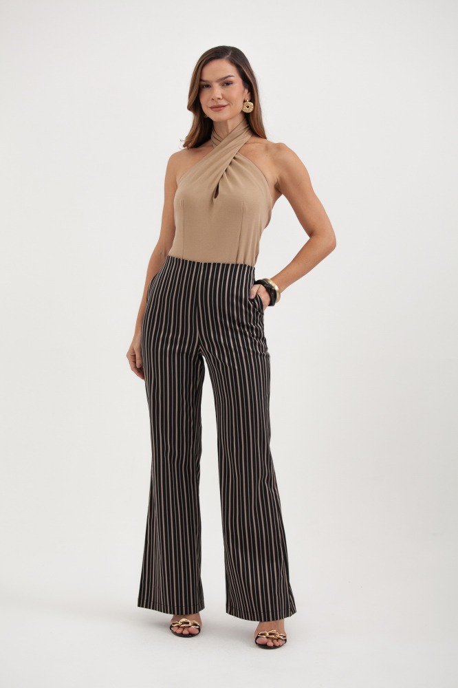 9038204 - Calça Alfaiataria Risca De Giz PRETO