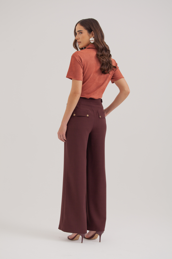 9038208 - Calça Alfaiataria Cinto Embutido E Detalhe Bolsos AMEIXA 9038208 - Calça Alfaiataria Cinto Embutido E Detalhe Bolsos AMEIXA