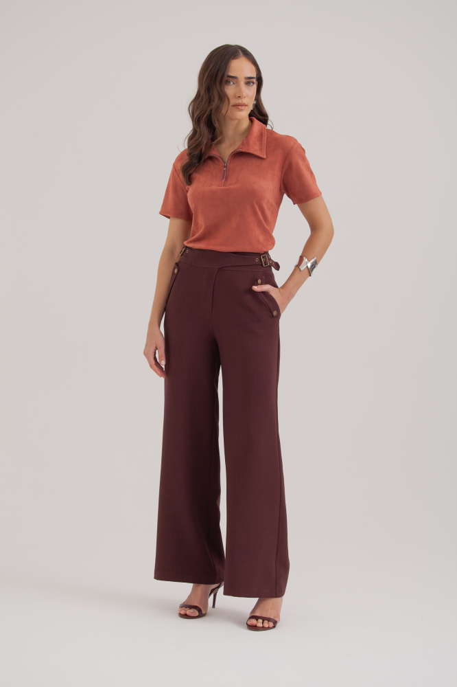 9038208 - Calça Alfaiataria Cinto Embutido E Detalhe Bolsos AMEIXA 9038208 - Calça Alfaiataria Cinto Embutido E Detalhe Bolsos AMEIXA