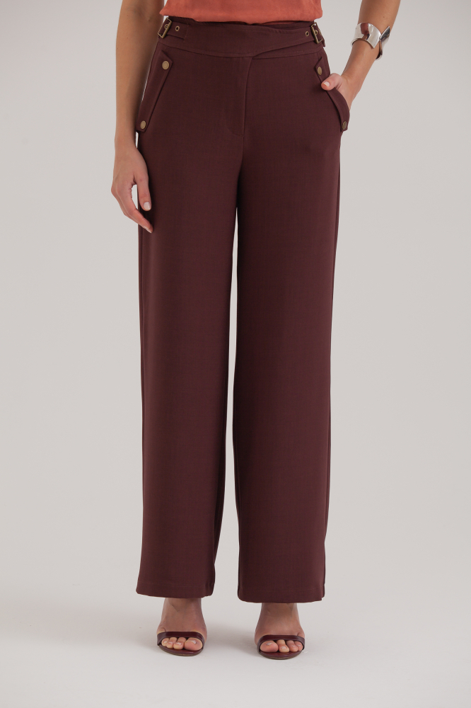 9038208 - Calça Alfaiataria Cinto Embutido E Detalhe Bolsos AMEIXA 9038208 - Calça Alfaiataria Cinto Embutido E Detalhe Bolsos AMEIXA
