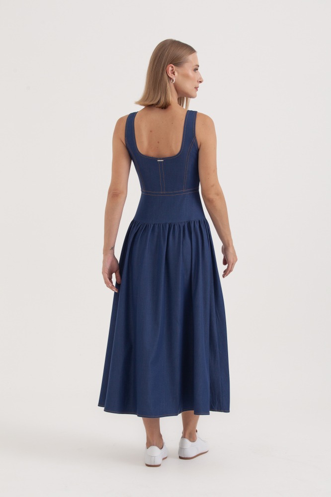 9038215 - Vestido Regata Jeans Saia Franzida JEANS 9038215 - Vestido Regata Jeans Saia Franzida JEANS