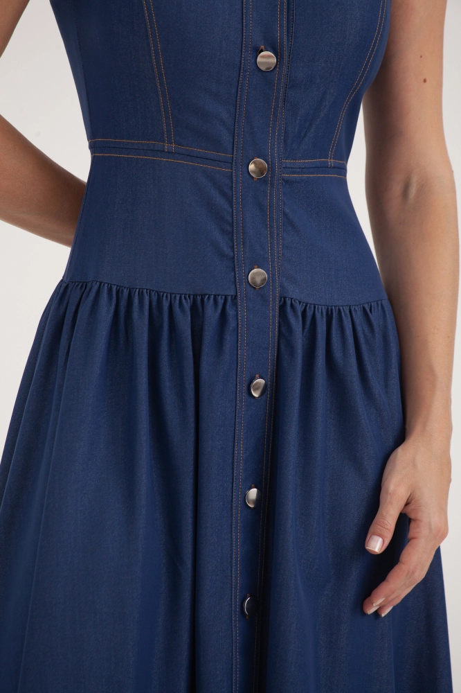 9038215 - Vestido Regata Jeans Saia Franzida JEANS - Imagem 2