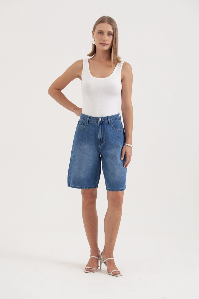 9038217 - Bermuda Jeans Básica JEANS 9038217 - Bermuda Jeans Básica JEANS - Imagem 1