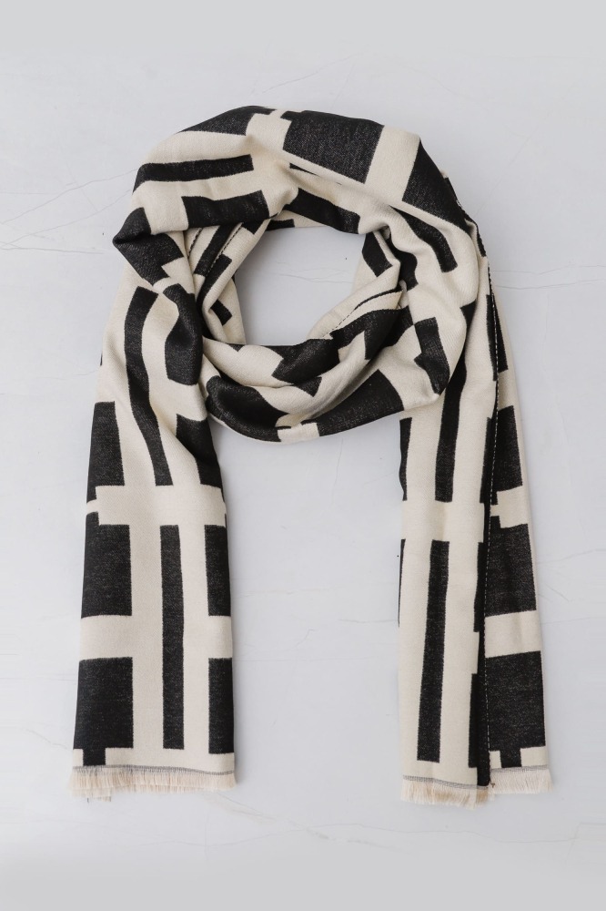 9038223 - Echarpe Quadriculada PRETO
