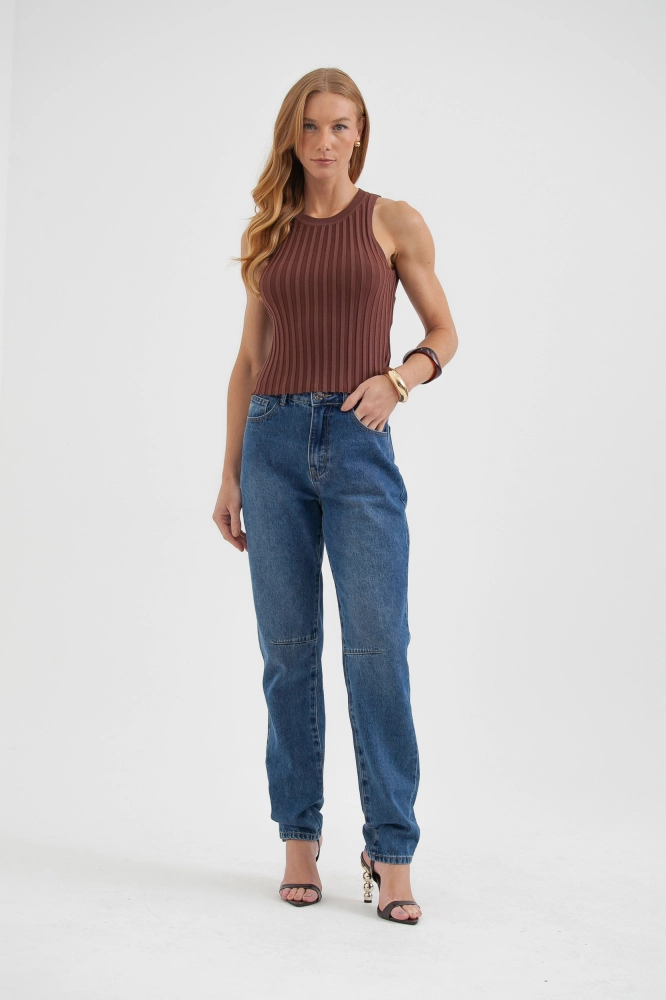 9038233 - Calça Jeans Reta Pence Joelho JEANS 9038233 - Calça Jeans Reta Pence Joelho JEANS - Imagem 1