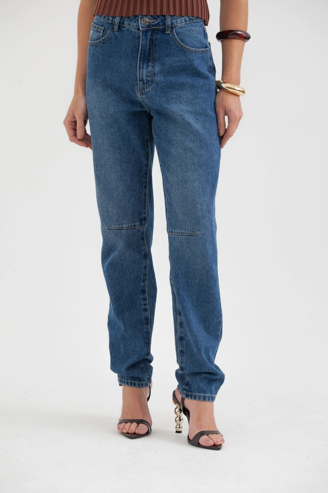 9038233 - Calça Jeans Reta Pence Joelho JEANS 9038233 - Calça Jeans Reta Pence Joelho JEANS - Imagem 2