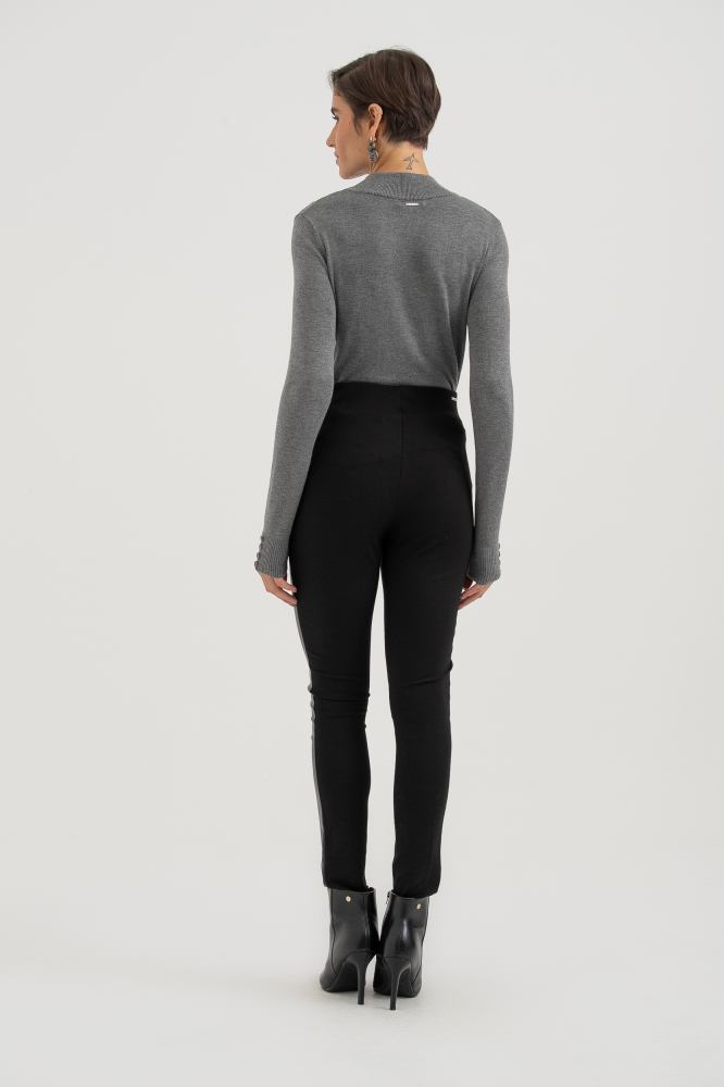 9038246 - Calça Montaria Recorte Pu PRETO 9038246 - Calça Montaria Recorte Pu PRETO
