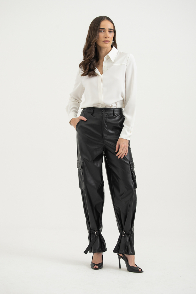 9038276 - Calça Cargo De Pu PRETO 9038276 - Calça Cargo De Pu PRETO