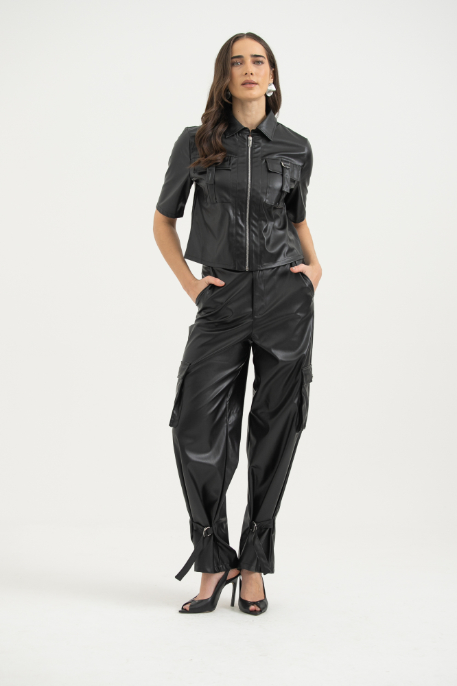 9038276 - Calça Cargo De Pu PRETO 9038276 - Calça Cargo De Pu PRETO