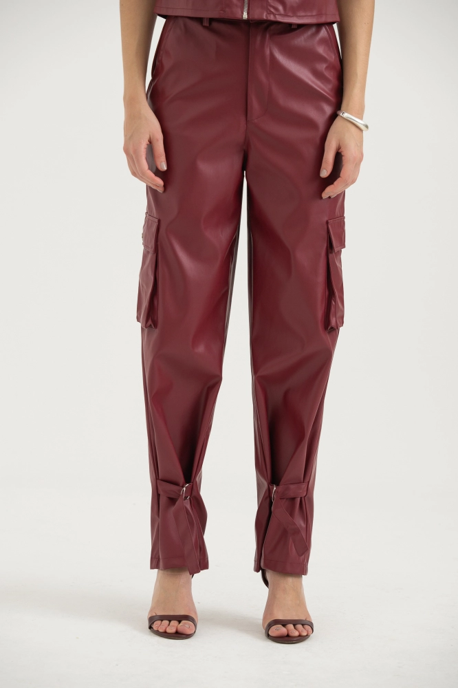 9038276 - Calça Cargo De Pu VINHO 9038276 - Calça Cargo De Pu VINHO - Imagem 2