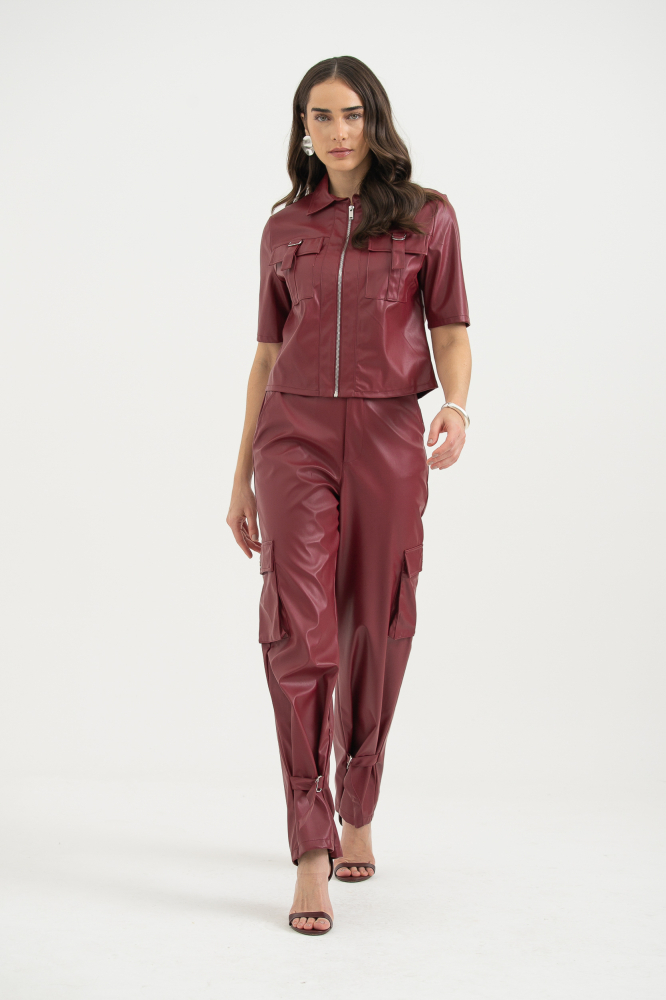 9038276 - Calça Cargo De Pu VINHO 9038276 - Calça Cargo De Pu VINHO