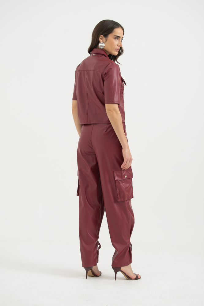 9038276 - Calça Cargo De Pu VINHO 9038276 - Calça Cargo De Pu VINHO