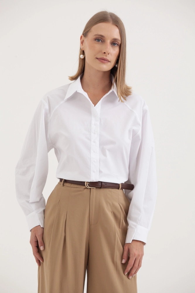 9038326 - Camisa Tricoline Botões De Pressão BRANCO 9038326 - Camisa Tricoline Botões De Pressão BRANCO - Imagem 1