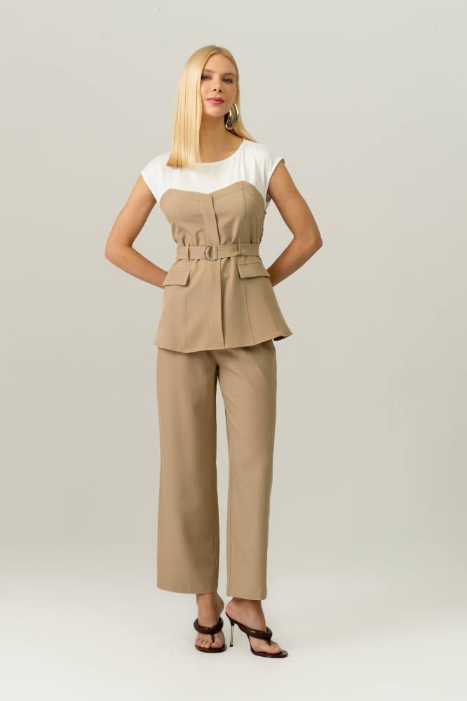 9038330 - Calça Alfaiataria Pregas Frontais BEGE 9038330 - Calça Alfaiataria Pregas Frontais BEGE