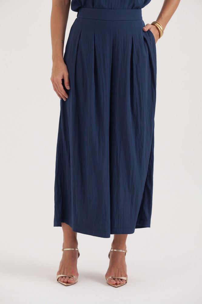 9038352 - Calça Pantacourt Com Pregas E Elástico MARINHO 9038352 - Calça Pantacourt Com Pregas E Elástico MARINHO