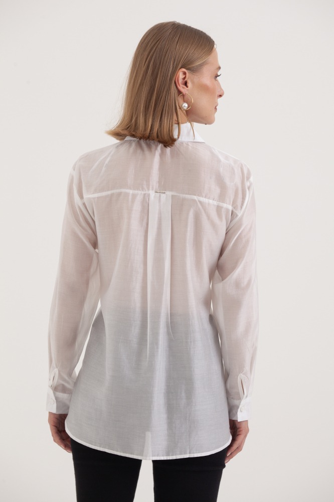 9038355 - Camisa Manga Longa Amarração Frontal OFF-WHITE 9038355 - Camisa Manga Longa Amarração Frontal OFF-WHITE
