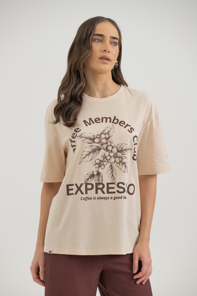 9038364 - Camiseta Coffee Members Club BEGE 9038364 - Camiseta Coffee Members Club BEGE