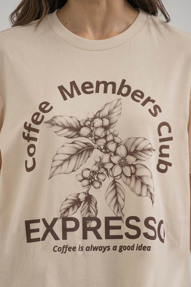 9038364 - Camiseta Coffee Members Club BEGE 9038364 - Camiseta Coffee Members Club BEGE